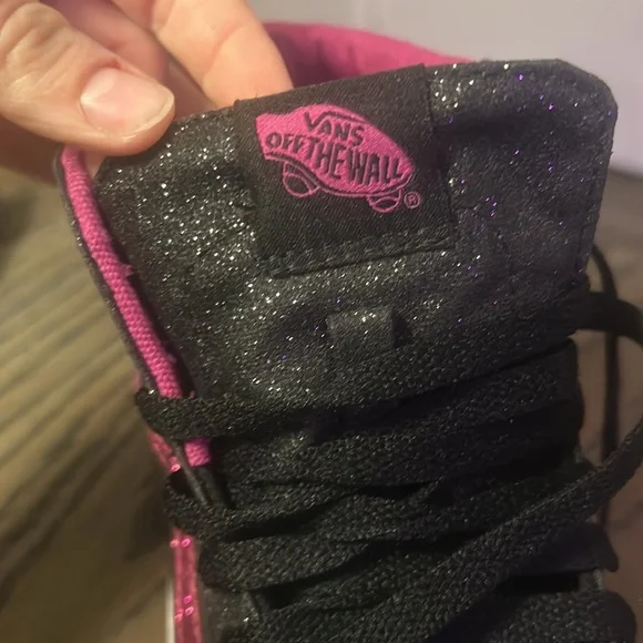 Vans SK8 Hi Glitter 2.5 Black Pink Lace Up High Top Sneaker Great condition - Picture 9 of 9